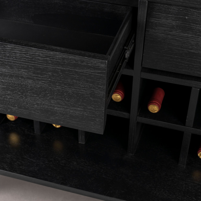 Dutchbone Class Wijnkast| Drankkast Acaciahout Zwart