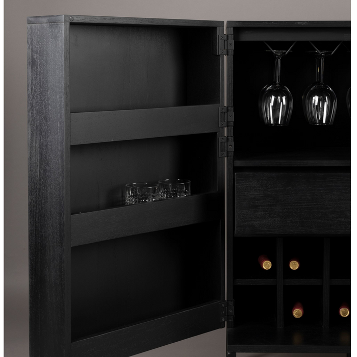 Dutchbone Class Wijnkast| Drankkast Acaciahout Zwart