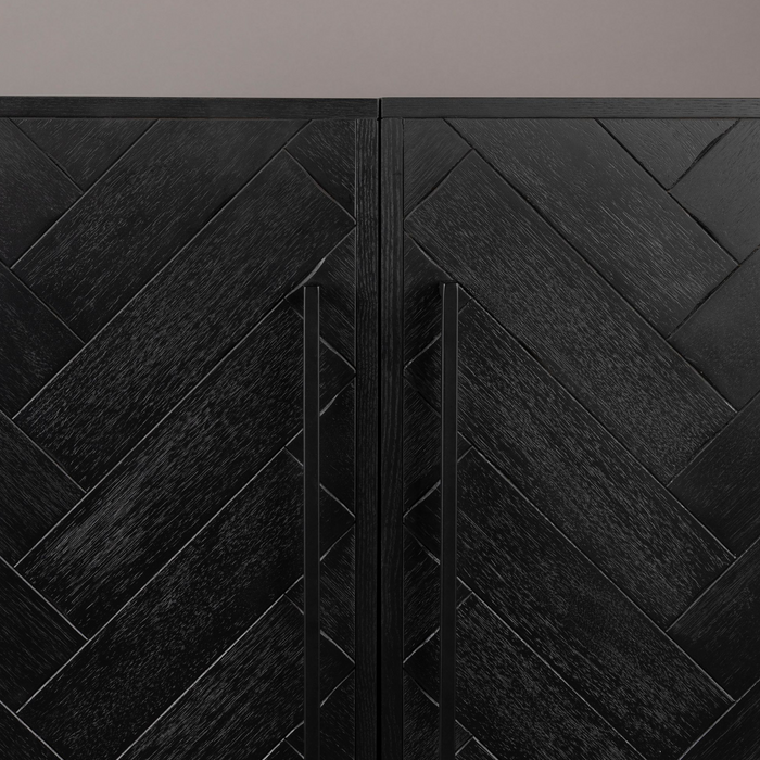 Dutchbone Class Wijnkast| Drankkast Acaciahout Zwart