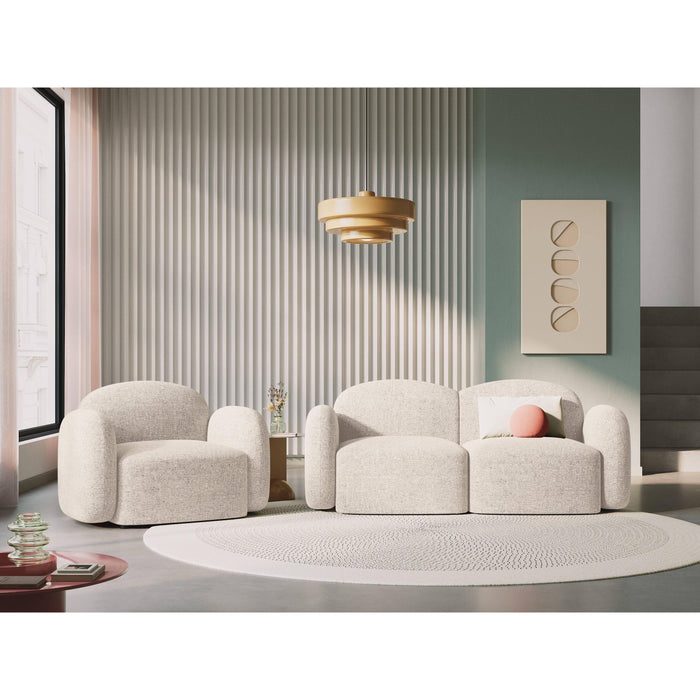 Micadoni Home Blair 2-zitsbank - Chenille - Lichtbeige