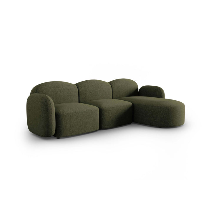 Micadoni Home Blair Hoekbank met Chaise Longue Rechts - Chenille - Groen