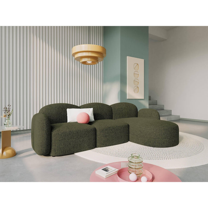 Micadoni Home Blair Hoekbank met Chaise Longue Rechts - Chenille - Groen