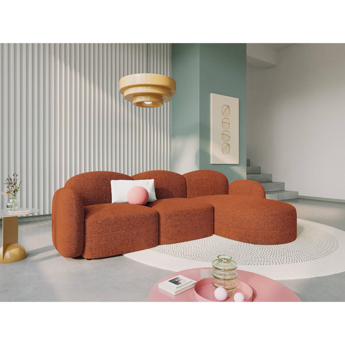 Micadoni Home Blair Hoekbank met Chaise Longue Rechts - Chenille - Terracotta
