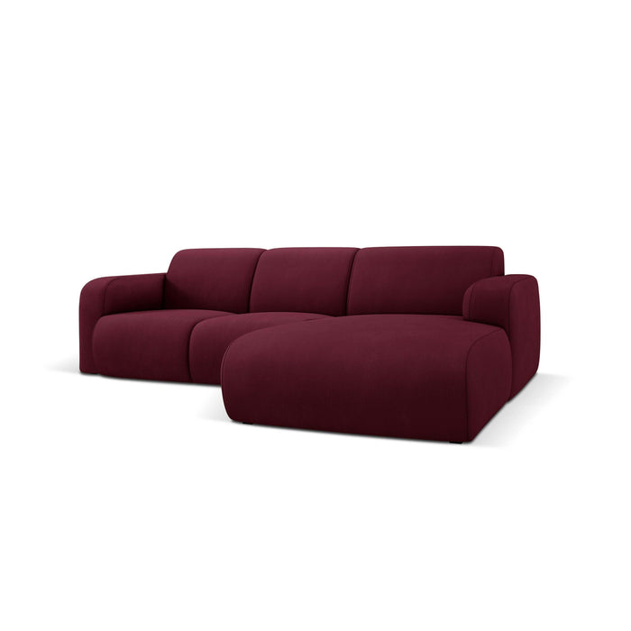Windsor & Co Lola Hoekbank met Chaise Longue Rechts - Chenille - Bordeauxrood