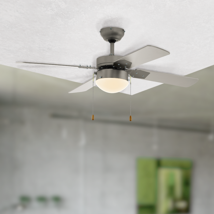 EGLO Gelsina Plafondlamp met Ventilator - 107cm - E14 - Nikkel mat