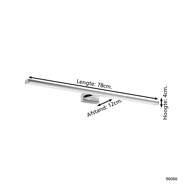 EGLO Batholino Pandella 1 - Spiegellamp - 1 Lichts - Chroom, Zilver