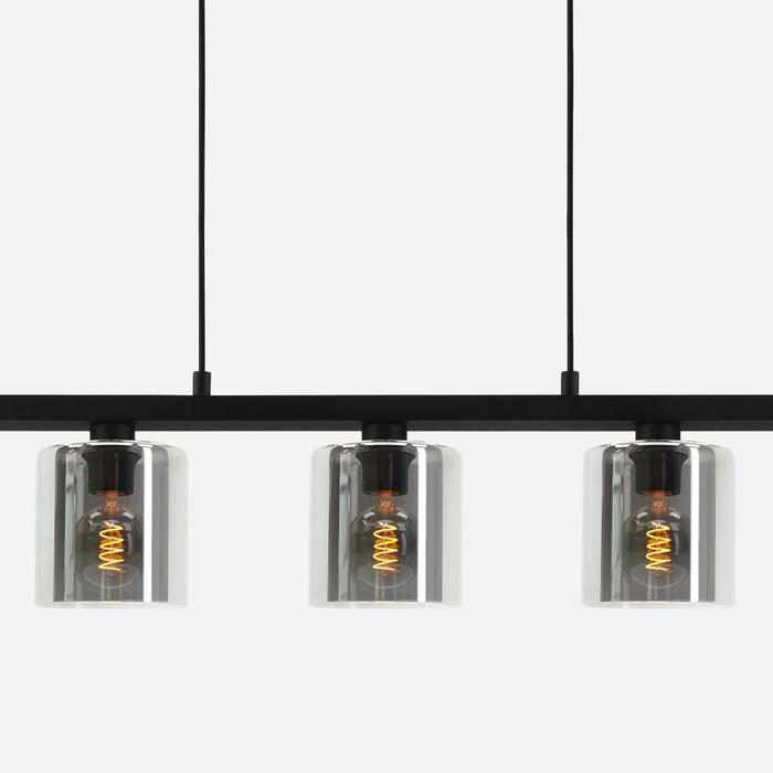 EGLO Cadley Hanglamp - E27 - 121 cm - Rookglas - Smoke - Zwart