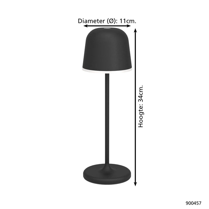 EGLO Mannera Tafellamp - 34 cm - Oplaadbaar (tot 38 uur licht)