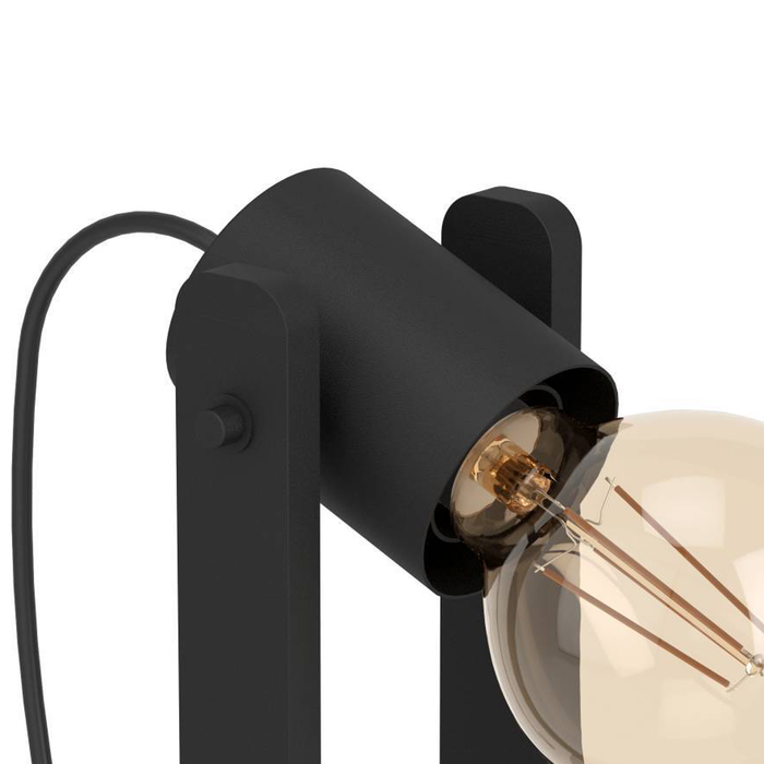 EGLO Plimsoll Tafellamp - E27 - 25,5 cm - Zwart - Hout