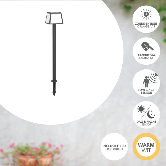 EGLO Altilia Solar Priklamp - LED - 106 cm - Zwart|Wit