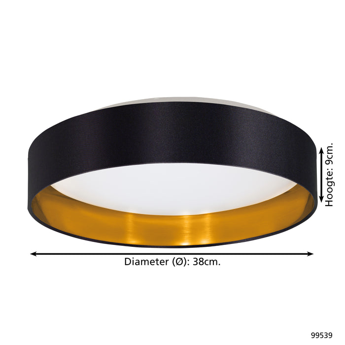EGLO Maserlo 2 Plafondlamp - LED - Ø 38 cm - Wit|Zwart|Goud