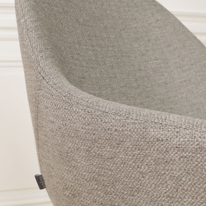 Nolon Nola-Mae Eetkamerstoel Warm Grijs - Draaibaar Zwart Onderstel