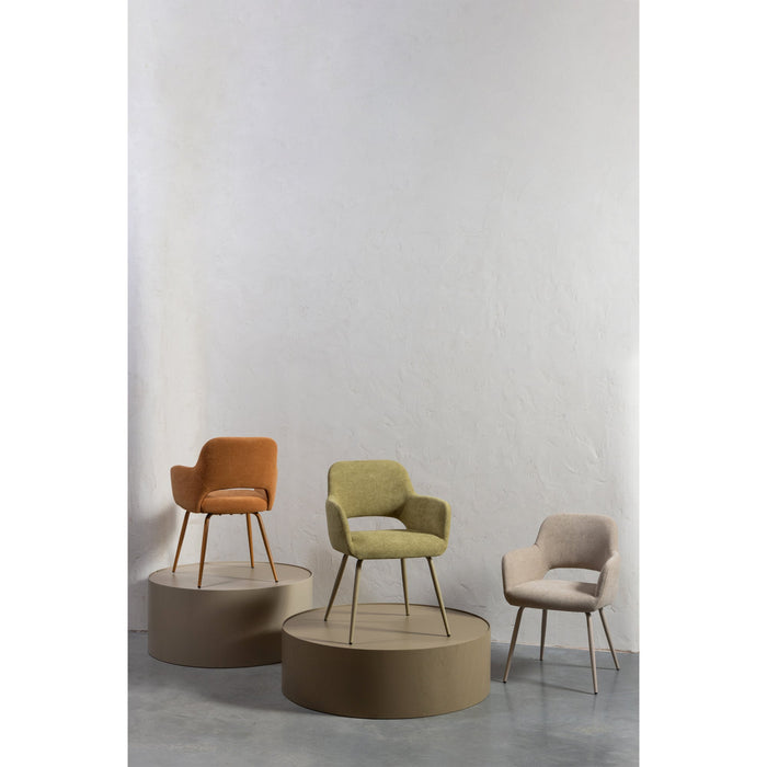 WOOOD Jenny Eetkamerstoelen - Polyester - Naturel - Set van 2
