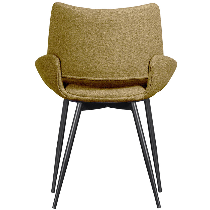 WOOOD Parade Eetkamerstoelen - Melange Stof - Mosterd - Set van 2