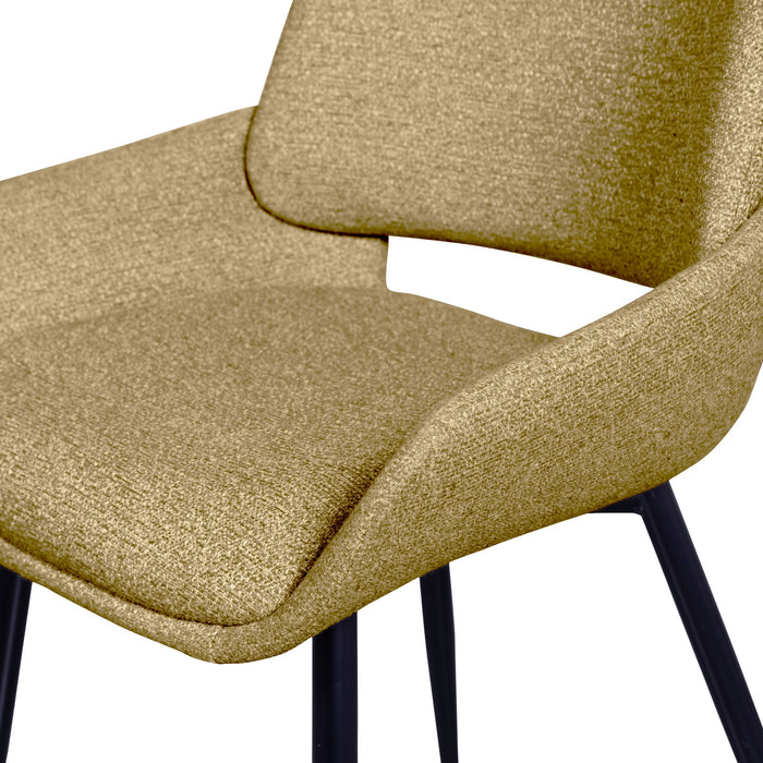 WOOOD Parade Eetkamerstoelen - Melange Stof - Mosterd - Set van 2