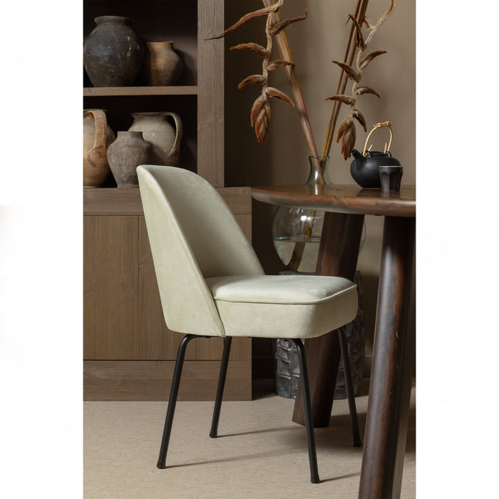 WOOOD Vogue Eetkamerstoelen - Fluweel - Pistache - Set van 2
