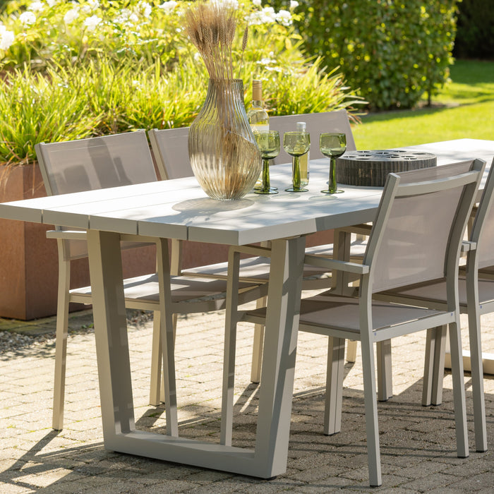 WOOOD Eettafel Bear - Aluminium - Zand - 75x240x87