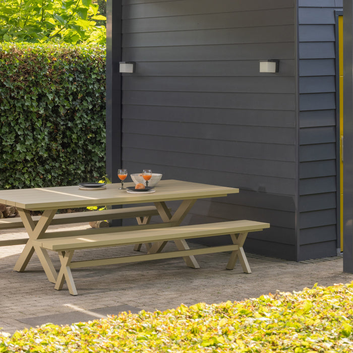 WOOOD Delta Picknickbank Aluminium - Groen / Zand