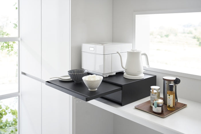 Yamazaki Uitschuifbare Keukenplateau en Lade - Tower - Zwart