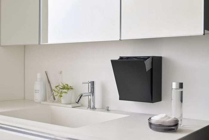 Yamazaki Zelfklevend Badkamer Prullenbakje - Tower - Zwart