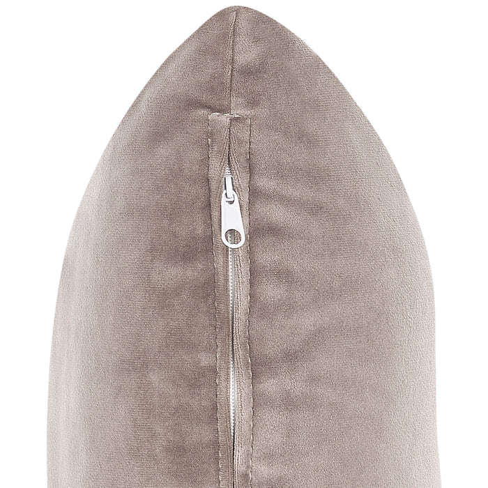 Beliani - CHAUMONT - Chaise longue - Taupe - Linkerzijde - Fluweel