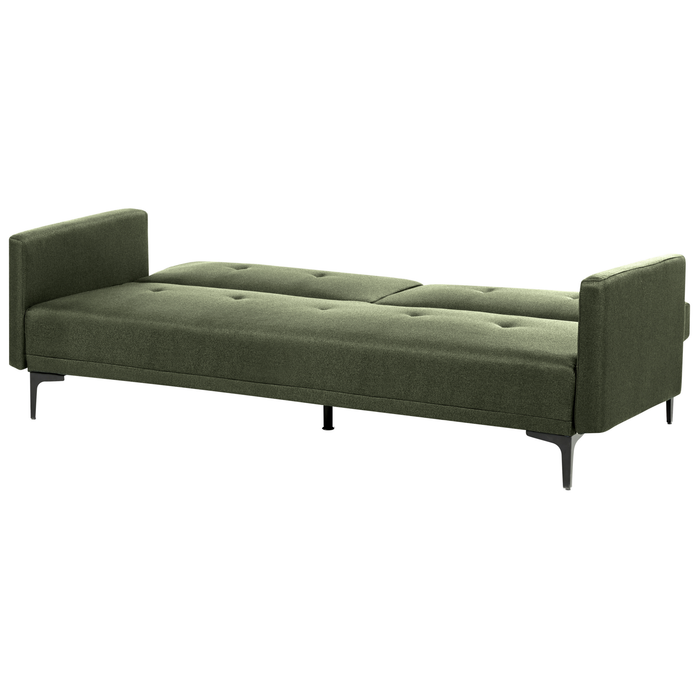 Beliani - LUCAN - Slaapbank 3-zits - Donkergroen - Polyester