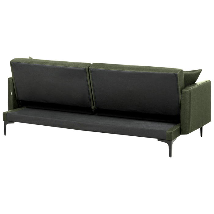 Beliani - LUCAN - Slaapbank 3-zits - Donkergroen - Polyester
