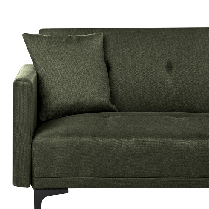 Beliani - LUCAN - Slaapbank 3-zits - Donkergroen - Polyester