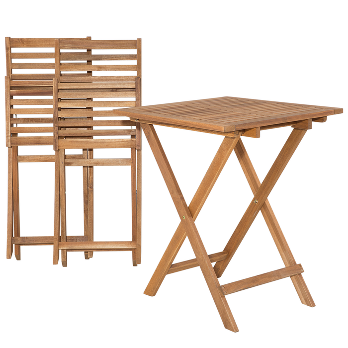 Beliani-FIJI-Bistroset voor 2-Lichte houtkleur |Groen-Acaciahout