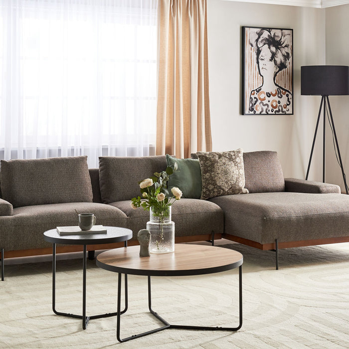 Beliani - MARIFERD - Hoekbank - Bruin - Linkszijdig - Polyester