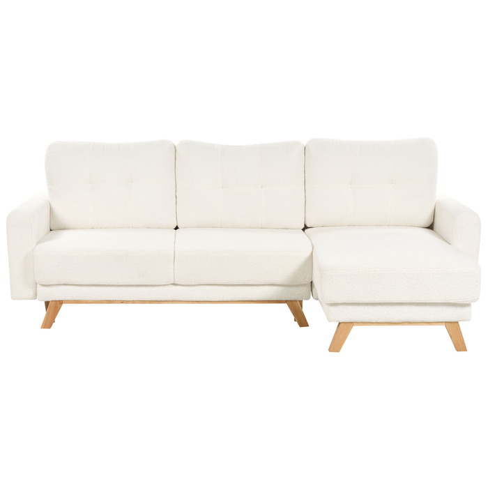 Beliani - SIRO - Slaapbank - Gebroken wit - Linkszijdig - Bouclé