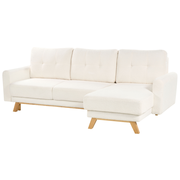 Beliani - SIRO - Slaapbank - Gebroken wit - Linkszijdig - Bouclé