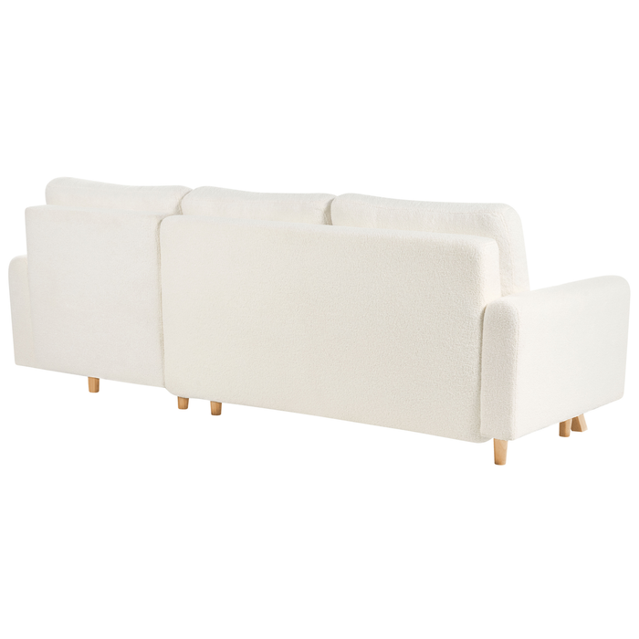 Beliani - SIRO - Slaapbank - Gebroken wit - Linkszijdig - Bouclé