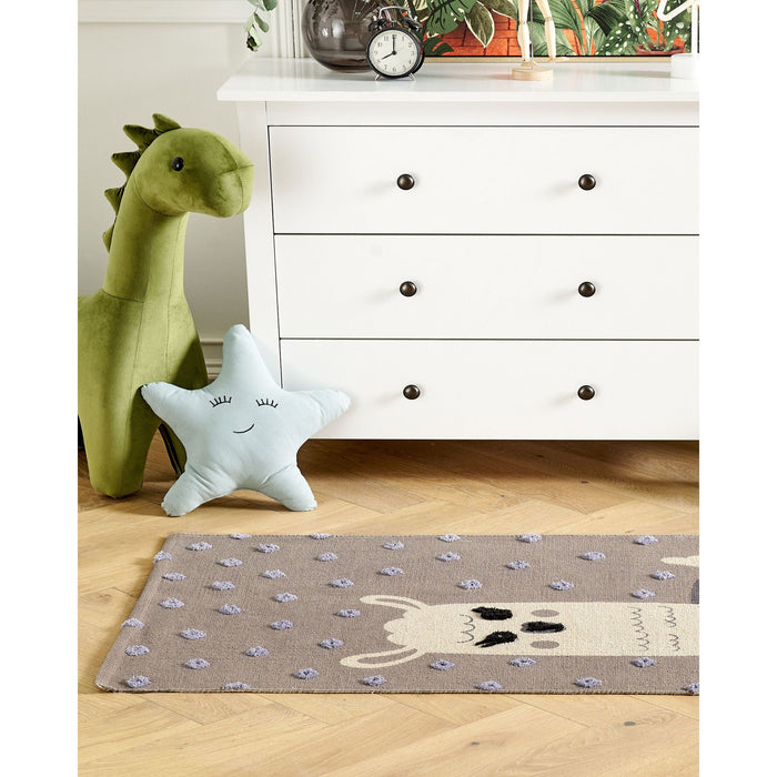 Beliani - LUBUK - Vloerkleed - Taupe - Katoen