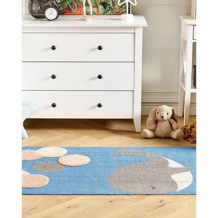 Beliani - BALABANG - Vloerkleed - Blauw - Katoen