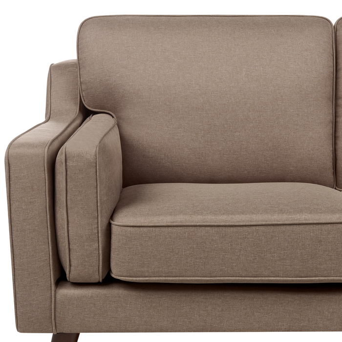 Beliani - LOKKA - Driezitsbank - Lichtbruin - Polyester