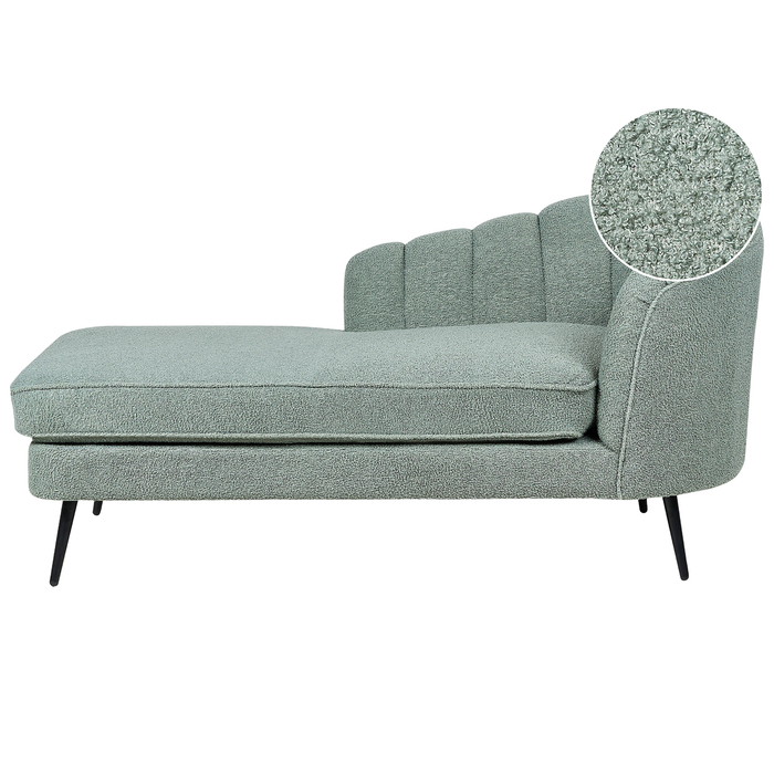 Beliani - ALLIER - Chaise longue - Groen - Rechterzijde - Bouclé