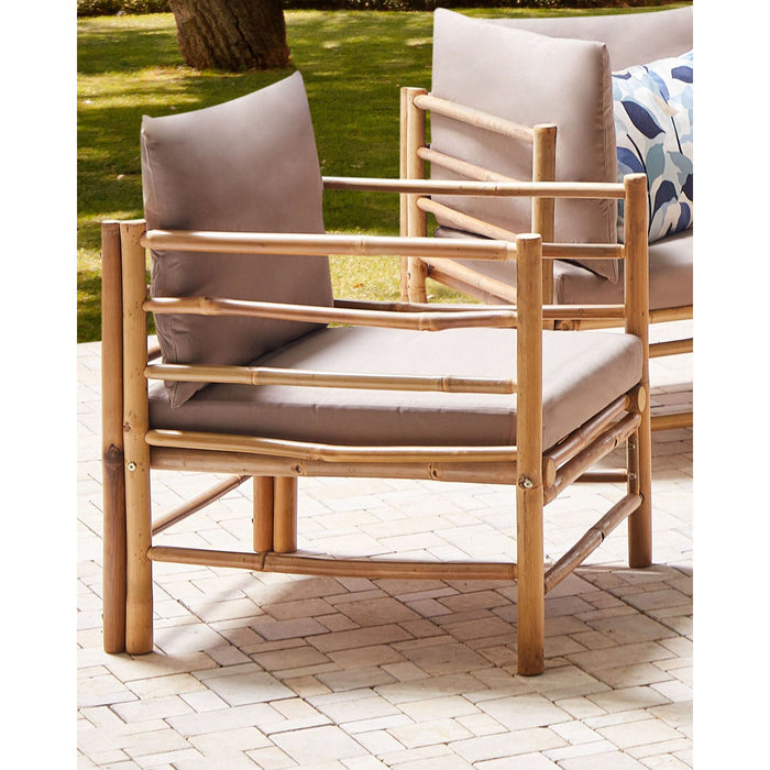 Beliani - CERRETO - Tuinstoel - Taupe - Bamboe