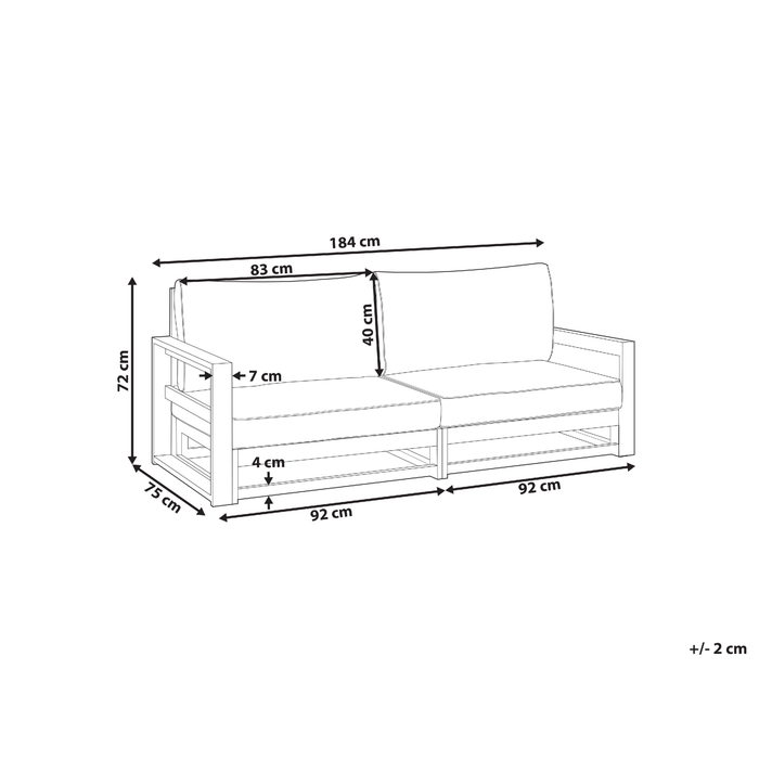 Beliani-TIMOR II-Tuinbank-Donkerhout-FSC® gecertificeerd acaciahout