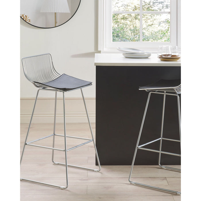 Beliani - FREDONIA - Barkruk set van 2 - Zilver - Metaal