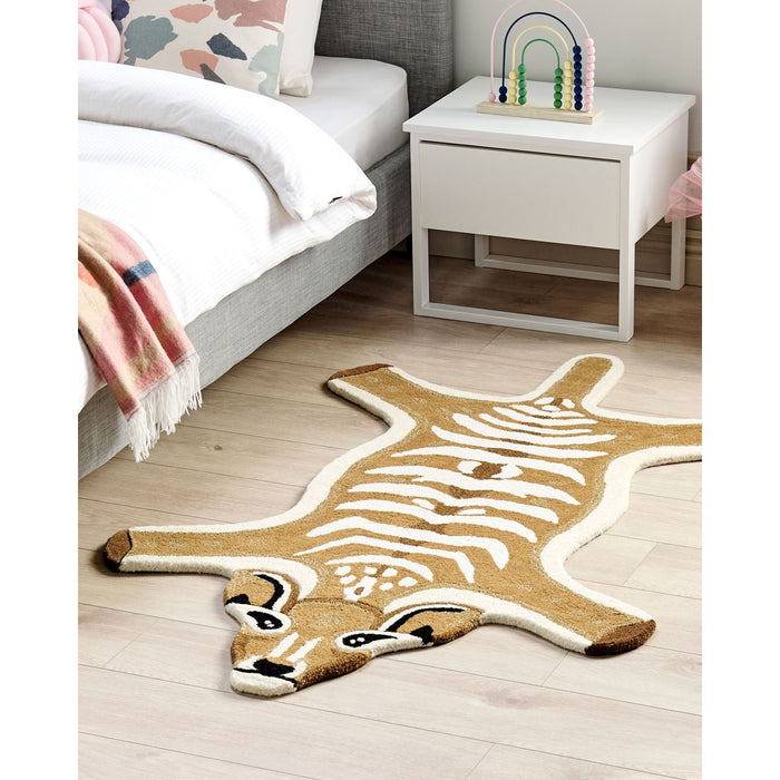Beliani - ZAZA - Kindervloerkleed - Bruin - 100 x 160 cm - Wol