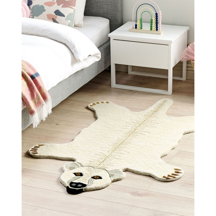 Beliani - TAQQIQ - Kindervloerkleed - Wit - 100 x 160 cm - Wol