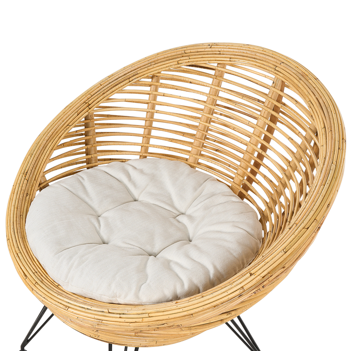 Beliani - MARATEA - Tuinstoel - Lichtbeige - Rotan