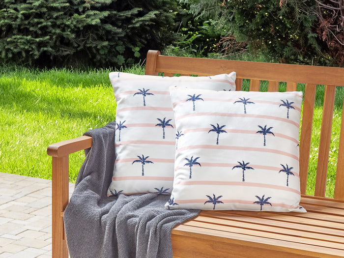 Beliani-MOLTEDO-Tuinkussen set van 2-Wit-45 x 45 cm-Polyester