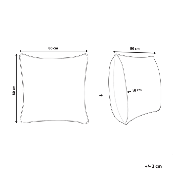 Beliani - THIMPU - Hoofdkussen laag - Wit - 80 x 80 cm - Polyester