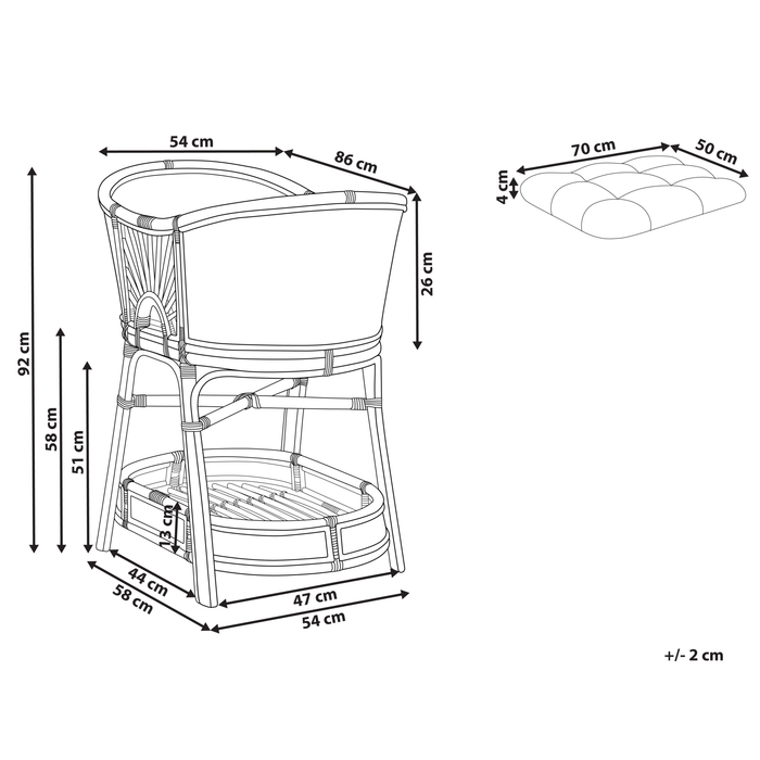 Beliani - LAGRASSE - Wieg - Natuurlijk - Rotan