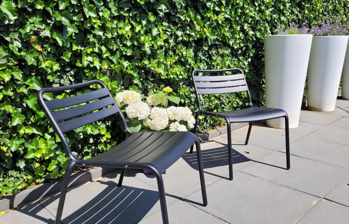 Metalen loungestoel set Max XXL Zwart