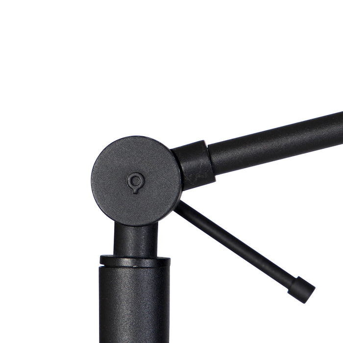 QAZQA Vloerlamp zwart met kap lichtbruin 50 cm verstelbaar - Editor