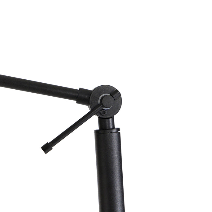 QAZQA Vloerlamp zwart met kap lichtbruin 50 cm verstelbaar - Editor