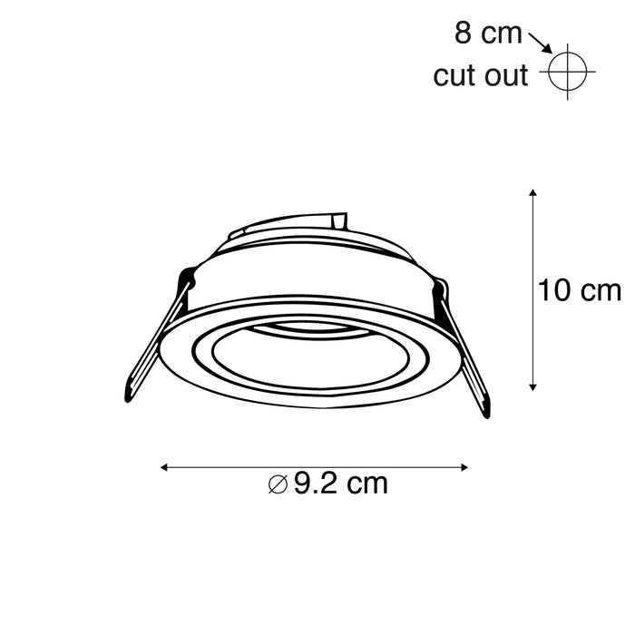 QAZQA Inbouwspot rond wit draai- en kantelbaar - Chuck